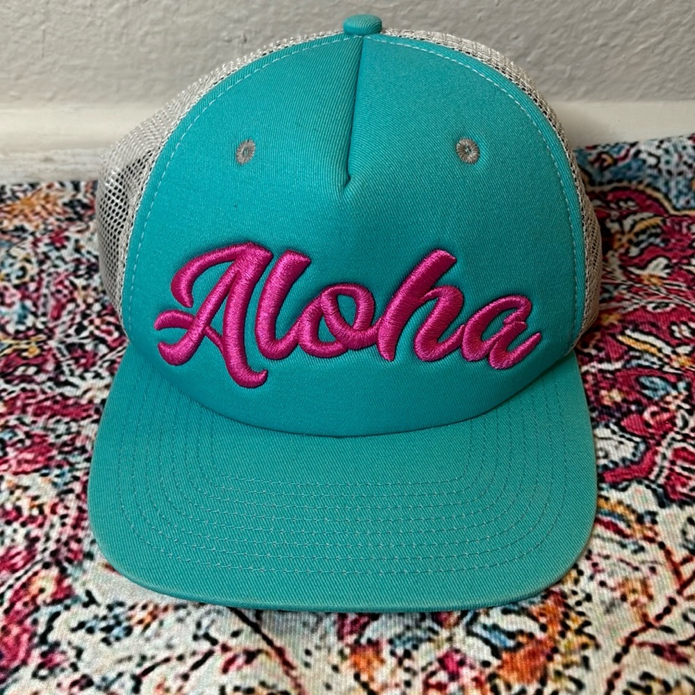 Turquoise/Pink/Grey ALOHA Ball Cap